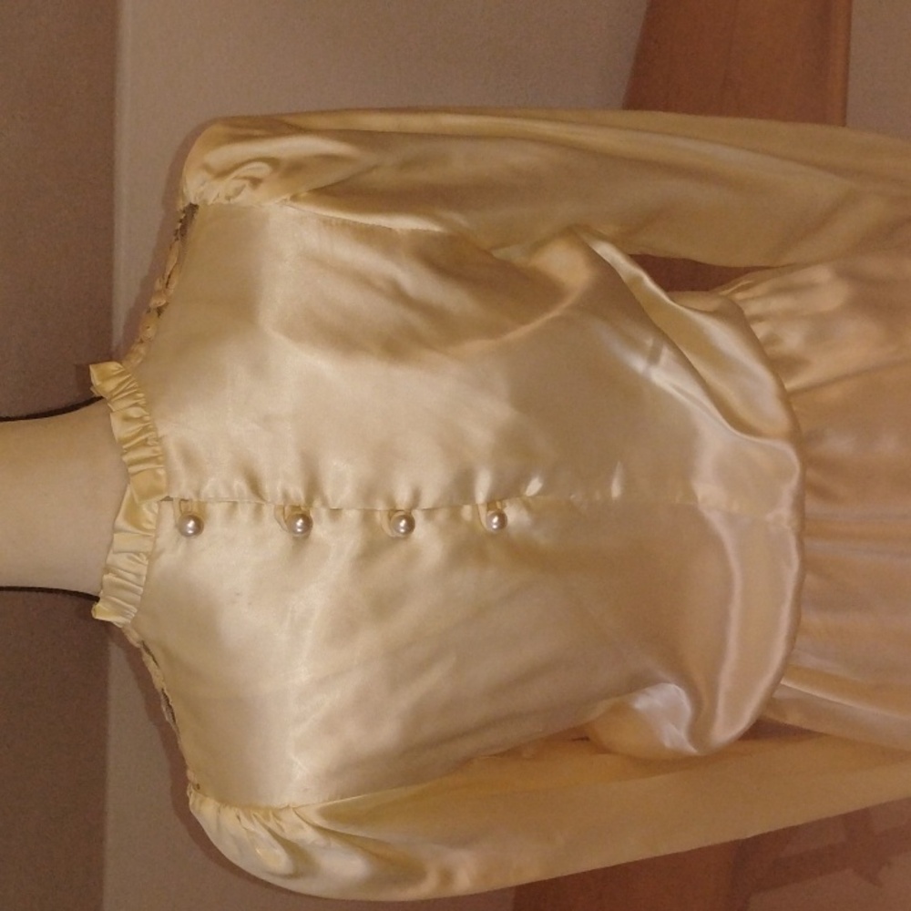 Vintage Rag Muffins San Francisco Boho Cottagecore Top W/Embroidery & Satin - Picture 7 of 9